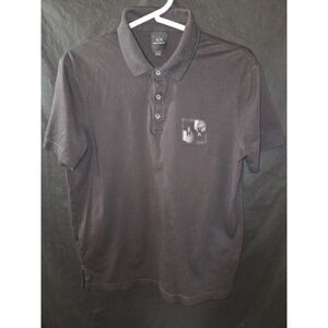 Armani Exchange AX Men's Size Medium‎ Organic Cotton Polo Shirt Black NWOT